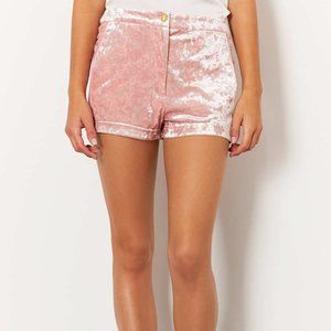 TOPSHOP | Women's Petite Pink Velvet Shorts US 0